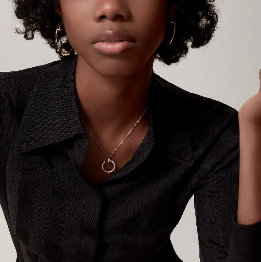 Juste un Clou necklace, Two face - Paved