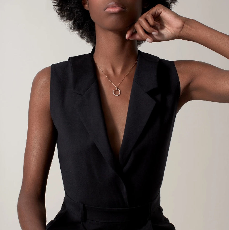 Juste un Clou necklace, Two face - Paved